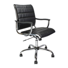 Carbis (Black) Leather Effect Armchair