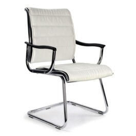 Carbis (White) Visitors Designer Armchair