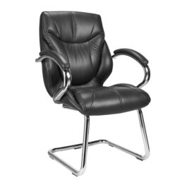 Sandown (Black) Luxurious Leather Visitors Armchair