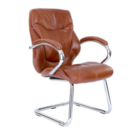 Sandown (Tan) Luxurious Leather Visitors Armchair