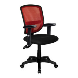 Nexus (Red) Medium Back Mesh Height Adjustable Armchair