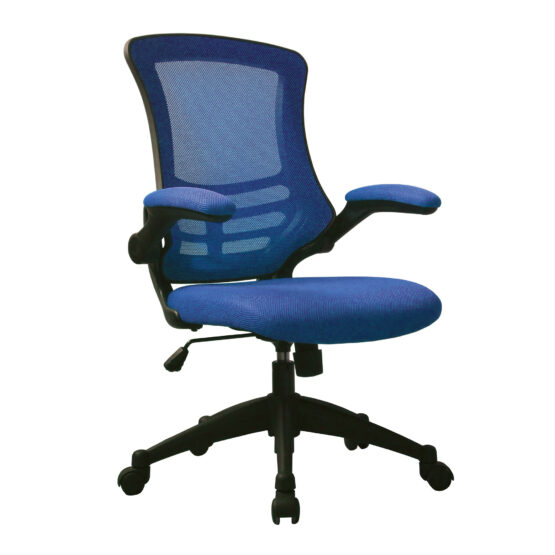 Luna (Blue) Mesh Chair With Folding Arms