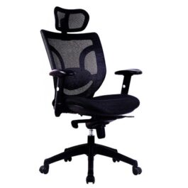 - NEWTON • Mesh High Back Executive Armchair with Integral Headrest - Black